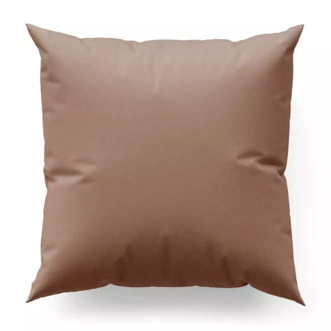 Poszewka szyta pudrowo różowa z gładkiej tkaniny zaciemniającej typu dimout wykończona obciążnikiem