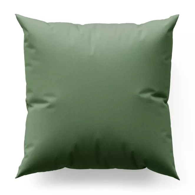 Poszewka szyta miętowa z gładkiej tkaniny zaciemniającej typu dimout wykończona obciążnikiem