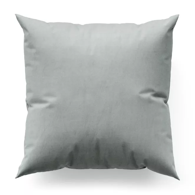 Poszewka szyta srebrna z miękkiej półmatowej tkaniny welwetowej