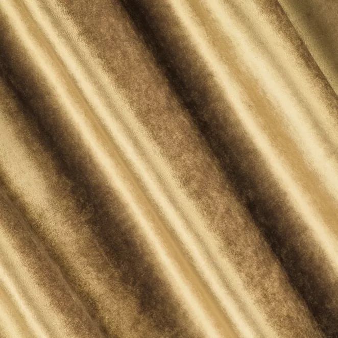 M217/3 Zasłona szyta na taśmie 5 cm SAFARI złota z miękkiej welwetowej tkaniny z połyskiem