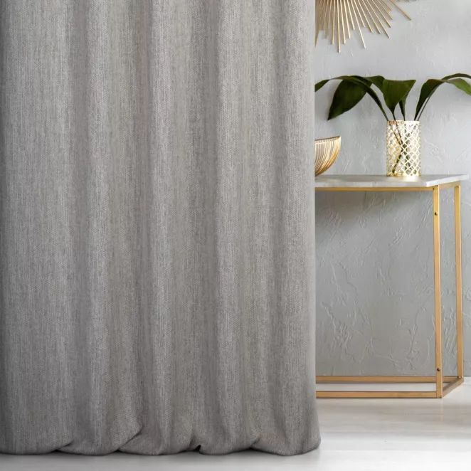 Zasłona szyta na taśmie 5 cm beżowa o naturalnym splocie w melanżowych odcieniach