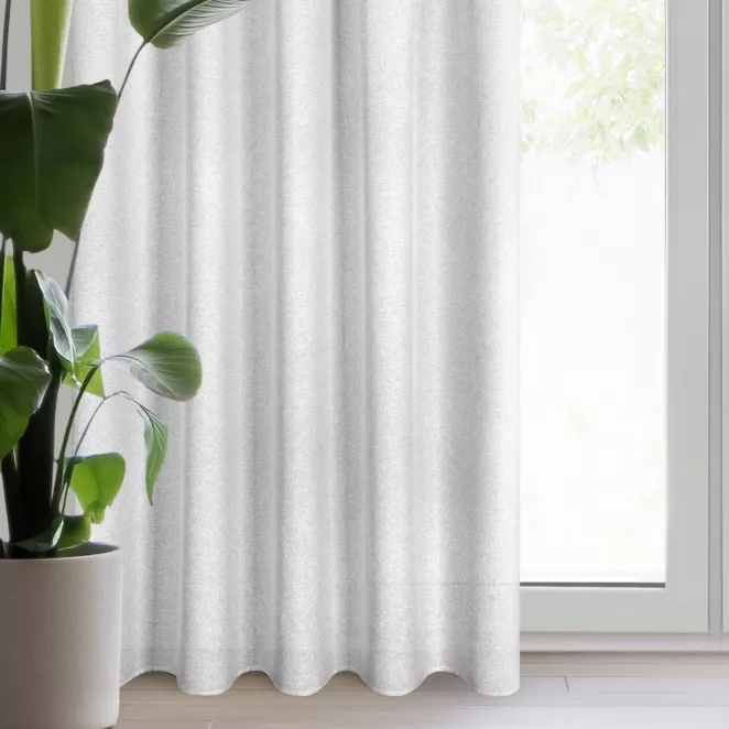 Zasłona srebrna w stylu eko 140x270 taśma - ERIS