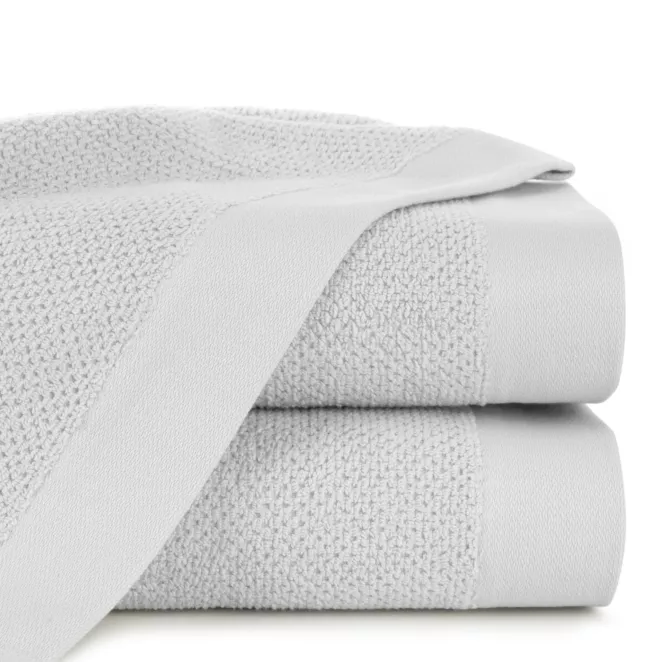 Ręcznik kąpielowy 50x90 cm bawełniany kolor jasnoszary o ryżowej strukturze 550 g/m2 RISO