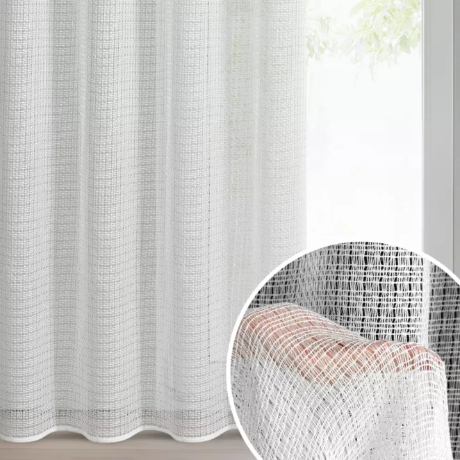 Firana biała z siateczki 140x250 cm przelotki - ELIRA