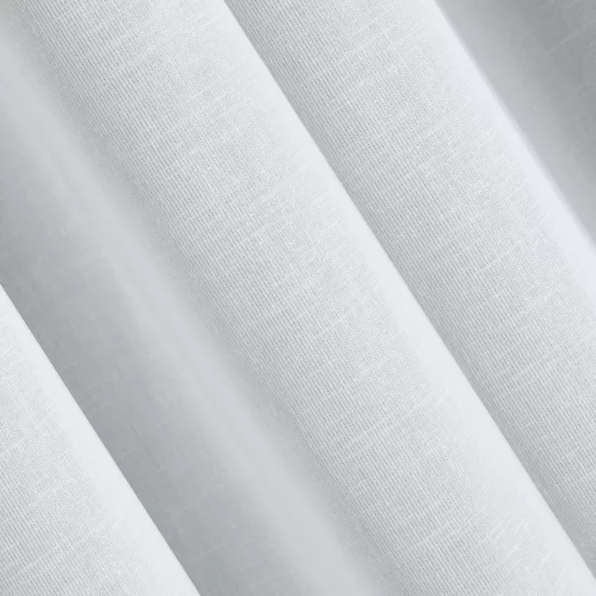 L89/5 Firana szyta na taśmie 5 cm SILVINA biała z etaminy o gęstym splocie z lekkim połyskiem