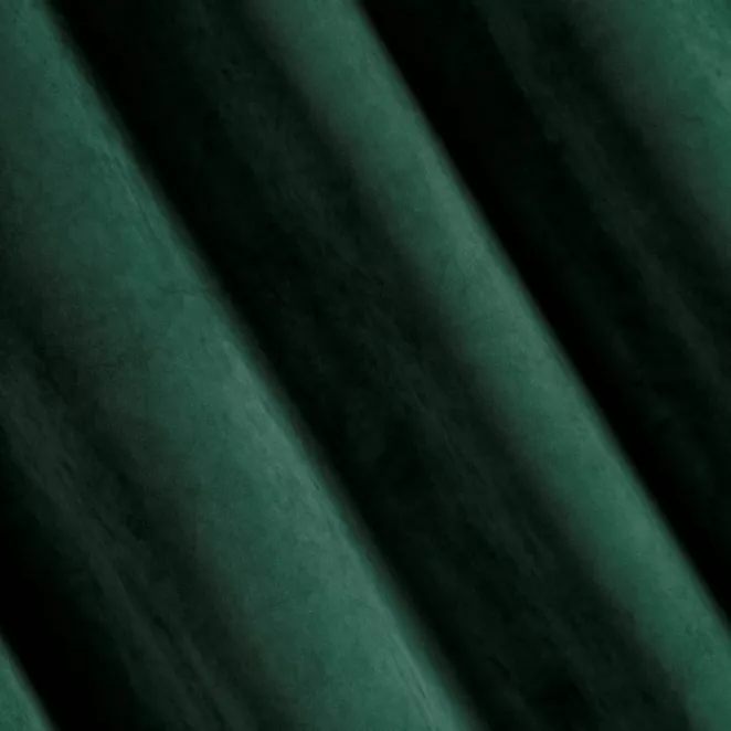 L123/2 Zasłona szyta na taśmie 5 cm ENYA ciemnozielono butelkowo zielona z miękkiej półmatowej tkaniny welwetowej