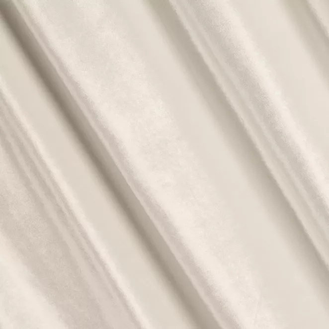 M147/1 Zasłona szyta na taśmie 5 cm SAFARI kremowa z miękkiej welwetowej tkaniny z połyskiem