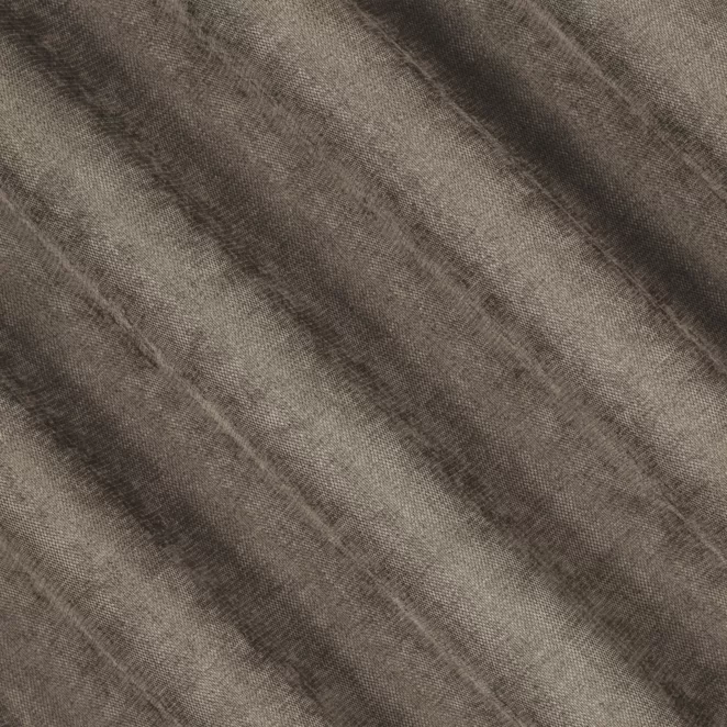 E34/13 Zasłona szyta na taśmie 5 cm brązowa z miękkiej w dotyku tkaniny szenilowej