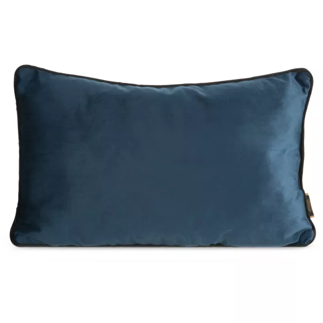 Poduszka 30 x 50 cm welwetowa granatowa zdobiona kontrastującą wypustką na brzegach MELIA EUROFIRANY PREMIUM