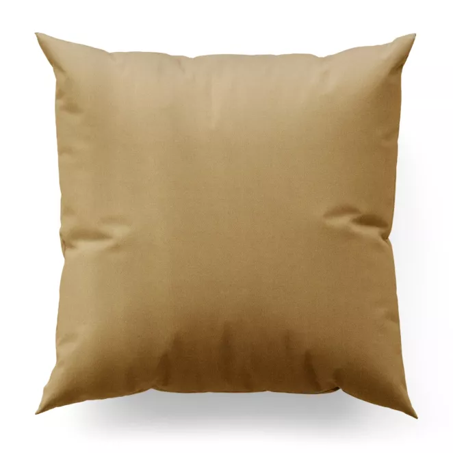 Poszewka szyta jasnobeżowa z gładkiej tkaniny z delikatnym połyskiem