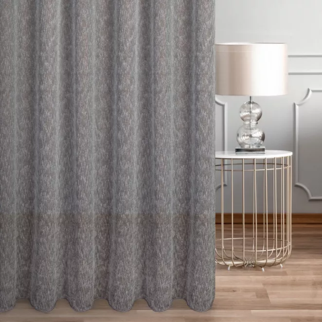 Firana szyta na taśmie 5 cm miedziana z miękkiej połyskującej tkaniny nie wymagającej prasowania