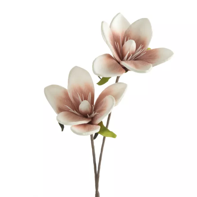 Kwiat sztuczny magnolii różowo, biały 70 cm