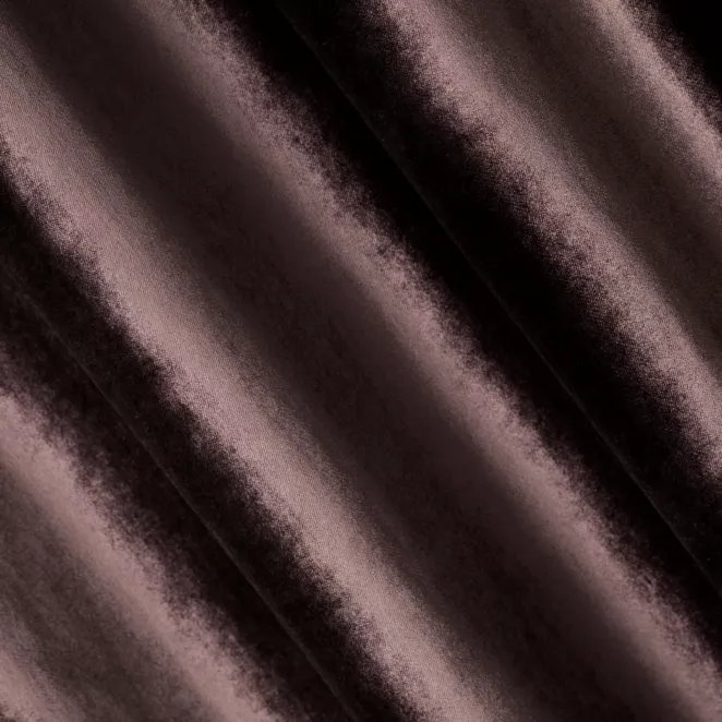 M147/38 Zasłona szyta na taśmie 5 cm ciemnofioletowa z miękkiej welwetowej tkaniny z połyskiem