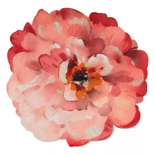 Podkładka na stół naturalno, różowa 33x33 cm SUMMER 2 z nadrukowanym motywem kwitnących kwiatów