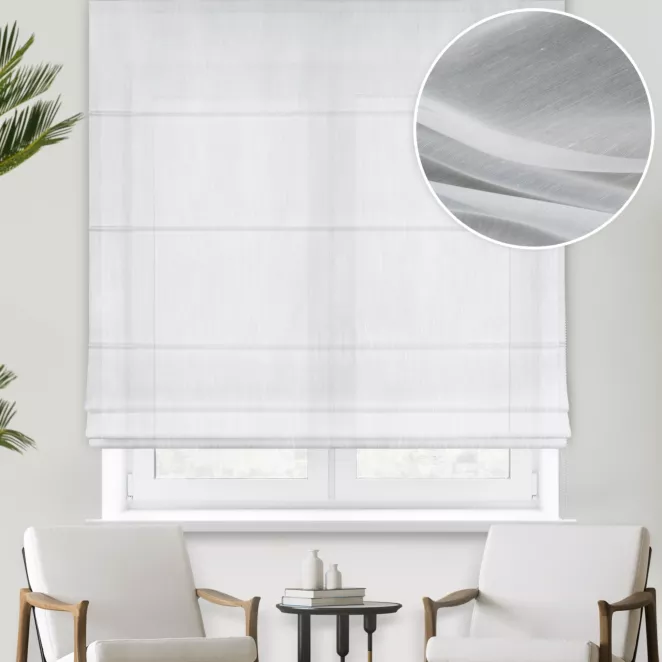 Roleta rzymska naturalna z delikatnej batystowej tkaniny