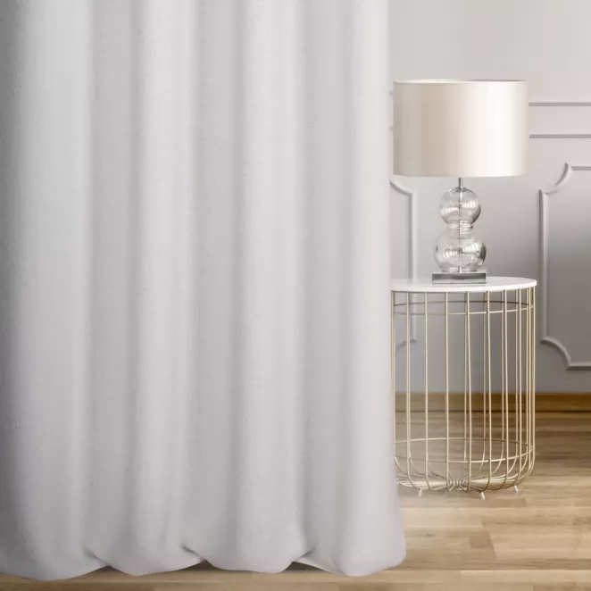 Zasłona szyta na taśmie 5 cm naturalna z tkaniny o naturalnym splocie w stylu eko