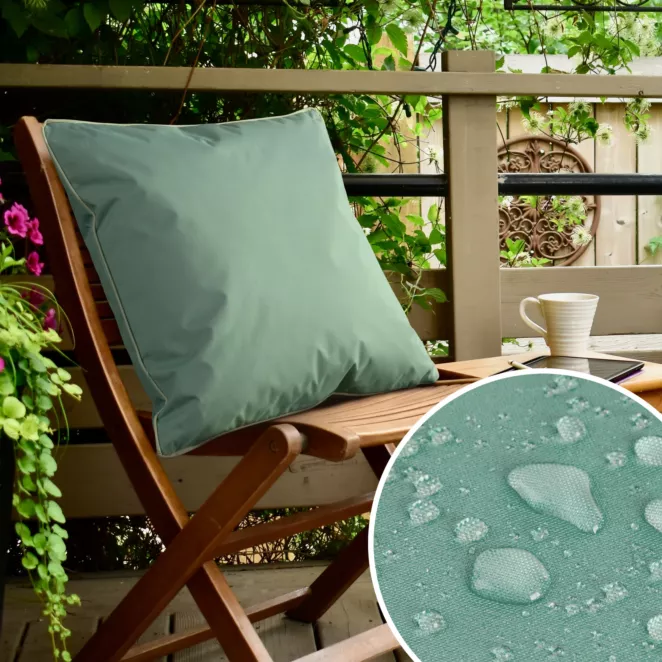 Poszewka na poduszkę 45x45 cm z tkaniny wodoodpornej miętowa idealna na taras oraz balkon GARDEN