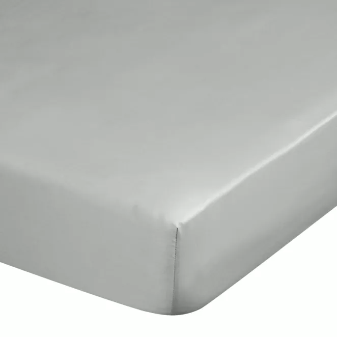 Prześcieradło z gumką 140x200 cm z satyny bawełnianej kolor jasnoszary 125 g/m2 DINA Diva Line