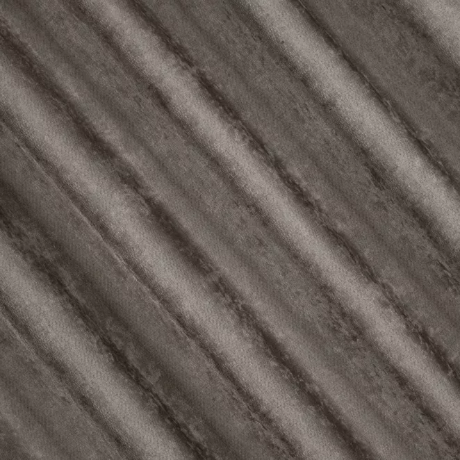 R203/7 Zasłona szyta na taśmie 5 cm jasnobrązowa z miękkiej tkaniny szenilowej typu dimout o naturalnym splocie