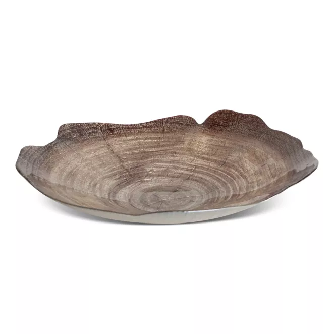 Misa PARI ze szkła artystycznego z motywem drewnianych słojów
