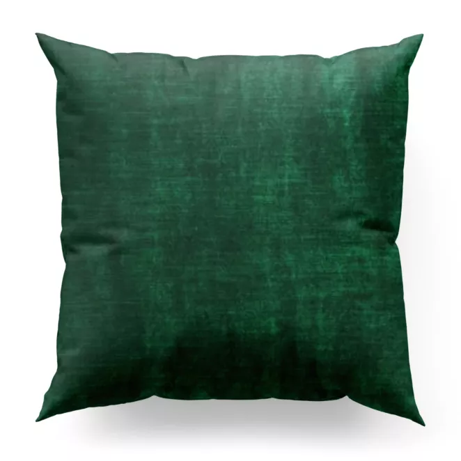 Poszewka szyta SAFARI 1 ciemnozielona z miękkiej welwetowej tkaniny z połyskiem i poziomym prążkiem