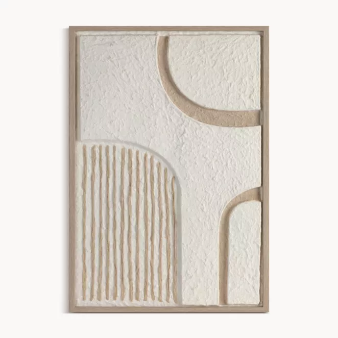 Obraz z wyraźną strukturą w stylu boho oprawiony w ramę