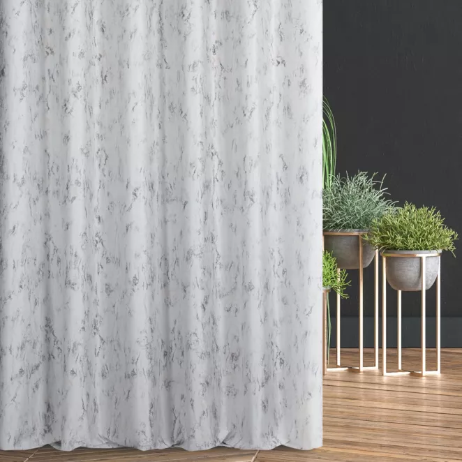 Zasłona szyta na taśmie 5 cm naturalno złocista z tkaniny welwetowej ze złotym marmurkowym nadrukiem