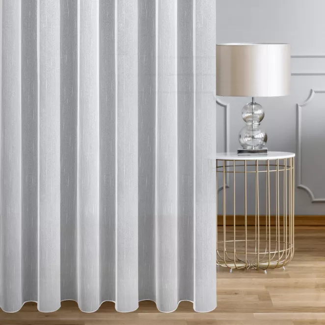 Firana szyta na taśmie 5 cm biała foto-katalityczna tkanina, oczyszczająca powietrze z substancji szkodliwych