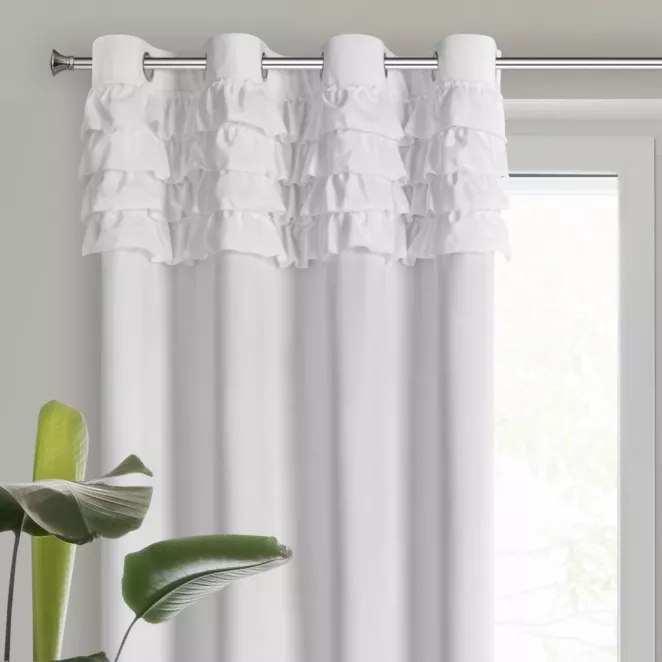 Zasłona welwetowa ERIN zdobiona falbanami 140x250 cm przelotka - ERIN