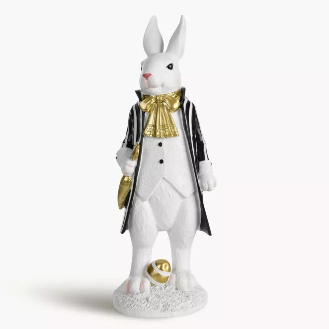Wielkanocna figurka zajączka ze złotymi akcentami