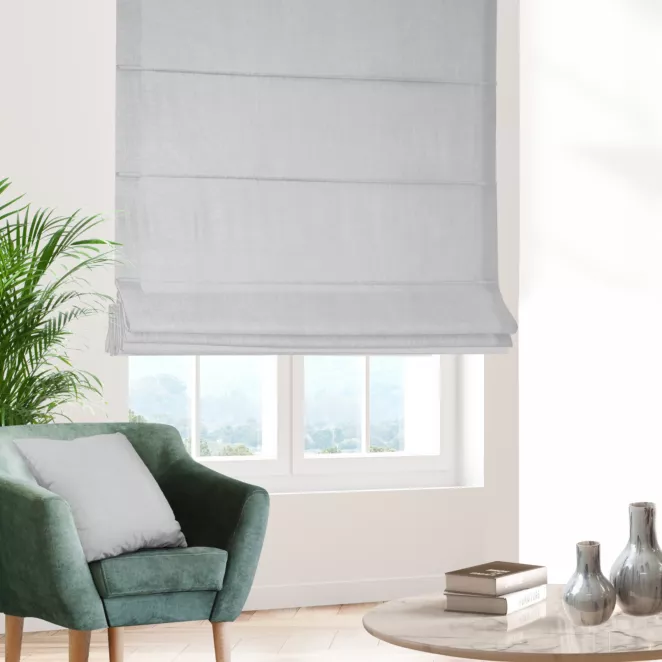 Roleta rzymska naturalna z gładkiej tkaniny w stylu eko