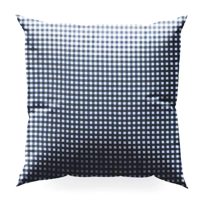 Poszewka szyta biało ciemnoniebieska z delikatnej tkaniny w kratkę