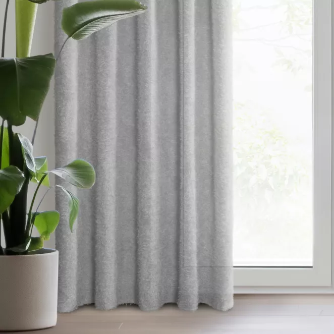 Zasłona srebrna z moherowej tkaniny 140x270 cm taśma - AGIS