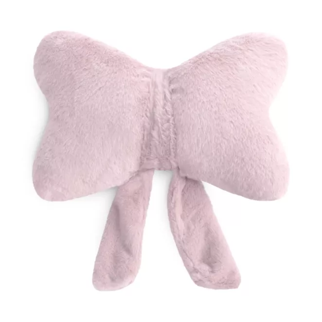 Poduszka w kształcie kokardy 37x30 cm z futerkowej tkaniny jasnoróżowa WIOSNA 135