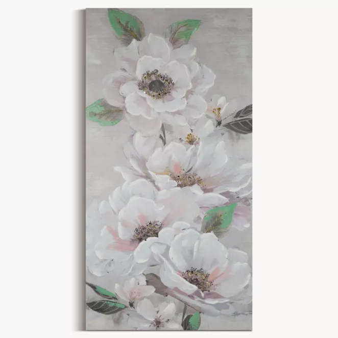 Obraz FLOWERY  ręcznie malowany na płótnie kwiat podkreślony lśniącymi akcentami