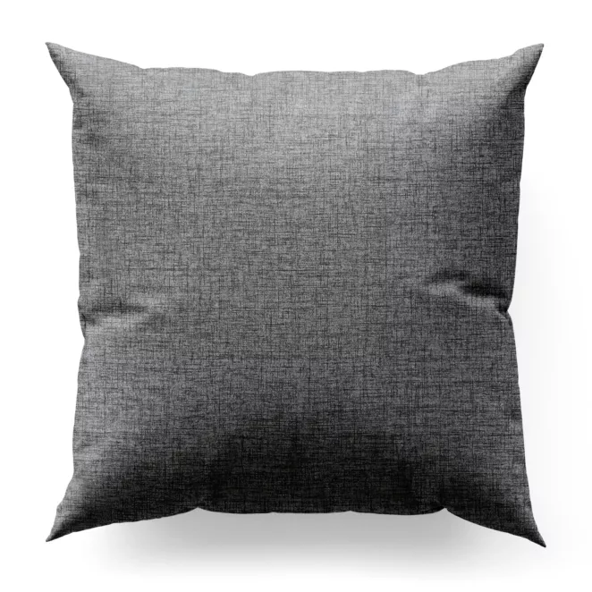 Poszewka szyta popielata z tkaniny w stylu eko o naturalnym splocie