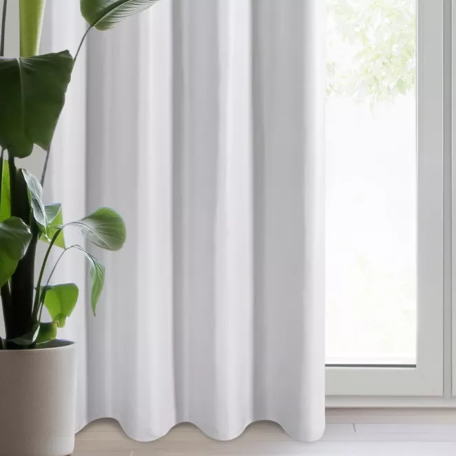 Zasłona biała z gładkiej matowej tkaniny 140x250 cm przelotka - ADARI