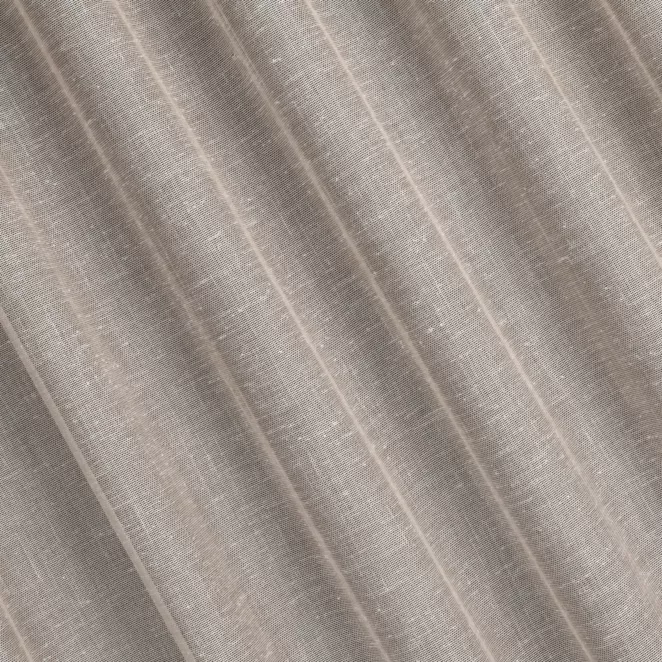 H211/4 Firana szyta na taśmie 5 cm beżowa z grubej, matowej tkaniny o naturalnym splocie wykończona obciążnikiem