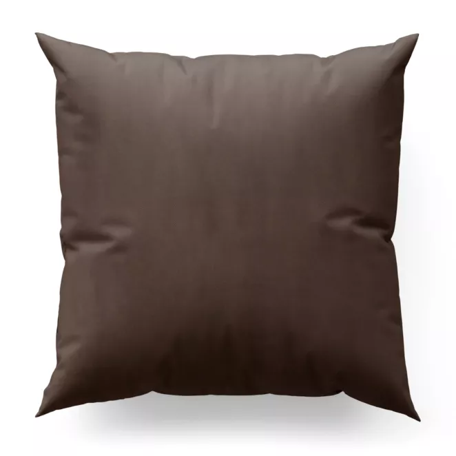 Poszewka szyta ciemnobrązowa z miękkiej półmatowej tkaniny welwetowej