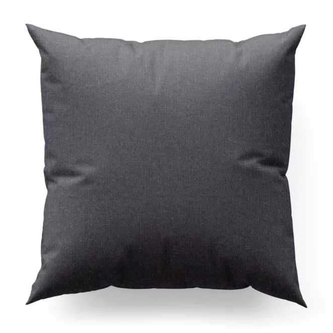 Poszewka szyta grafitowa z tkaniny o naturalnym splocie w stylu eko