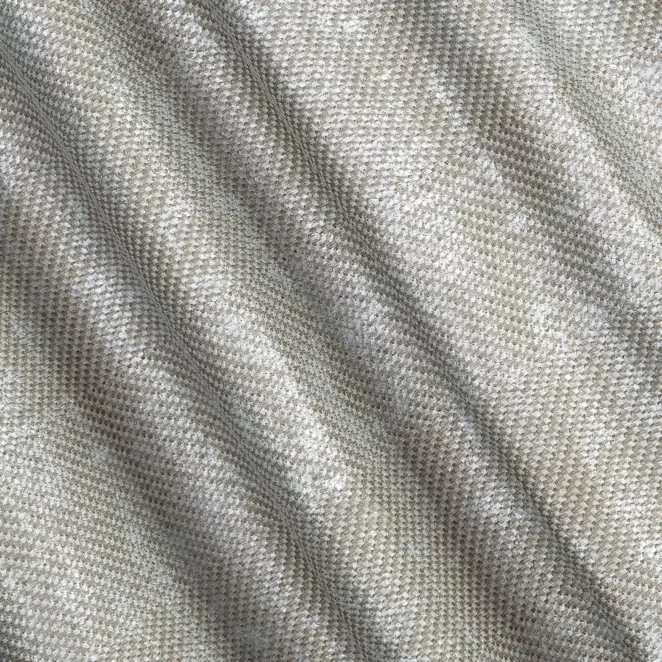 L51/1 Zasłona szyta na taśmie 5 cm ZAHRA beżowo srebrna z grubotkanej nowoczesnej tkaniny z błyszczącym nadrukiem
