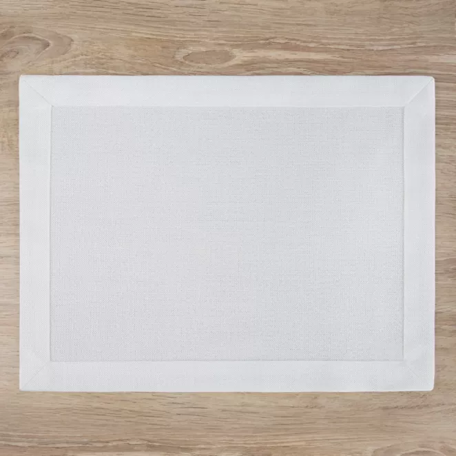 Zestaw 4 szt. podkładek na stół  30x40 cm białch zdobionych ozdobną kantą - ANABEL