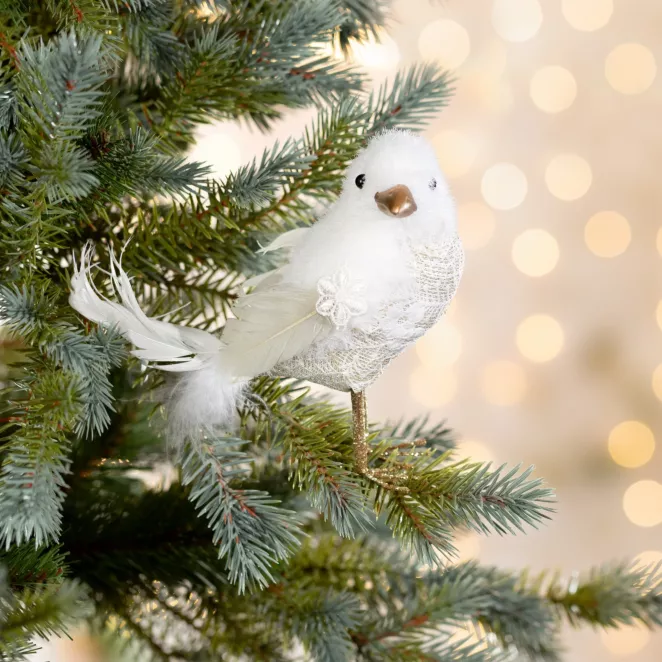Figurka świąteczna PTAK z dodatkiem pięknych piór