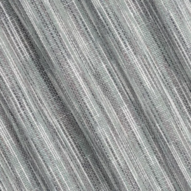 M201/12 Firana szyta na taśmie 5 cm popielata siatka w stylu eko z efektem melanżu wykończona obciążnikiem