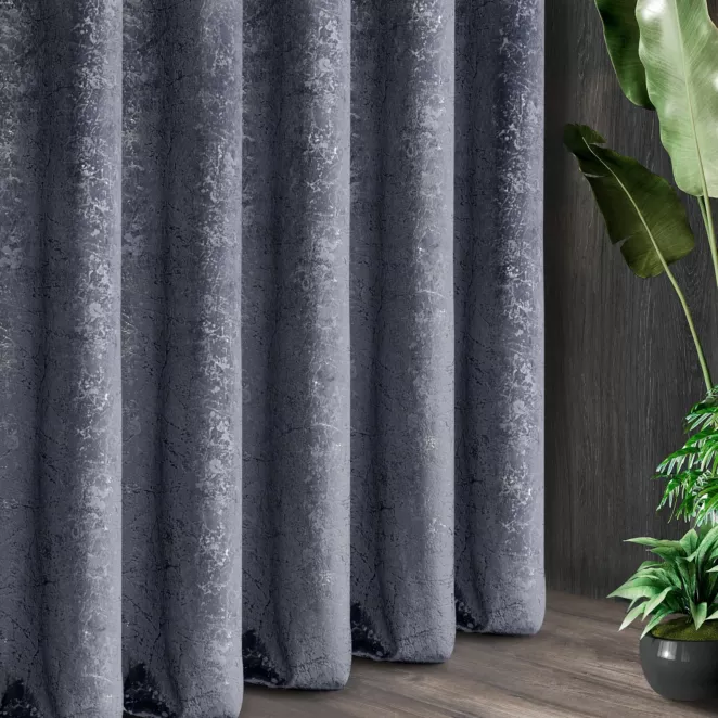 Tkanina zasłonowa miękki welwet z marmurowym złotym nadrukiem