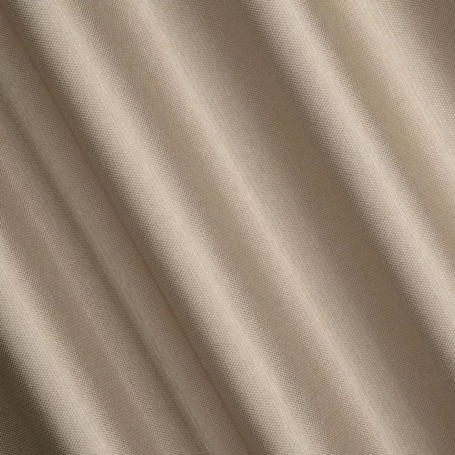 L113/7 Zasłona szyta na taśmie 5 cm beżowa z tkaniny z dodatkiem połyskującej nici, z widocznym ozdobnym splotem