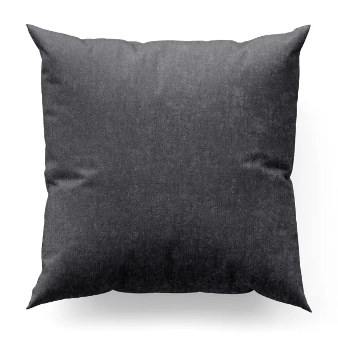 Poszewka szyta stalowa z miękkiej tkaniny szenilowej typu dimout o naturalnym splocie