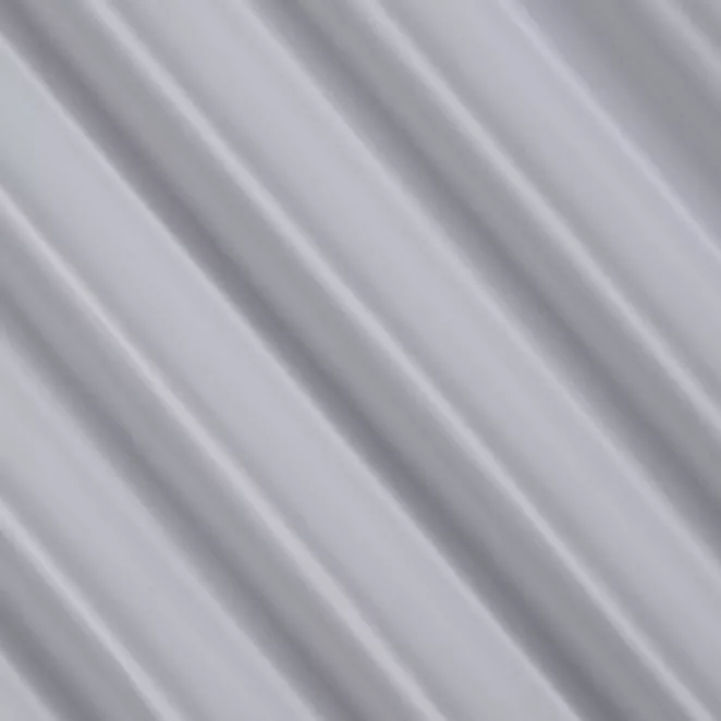 E16/7 Firana szyta na taśmie 5 cm srebrna z delikatnej, miękkiej w dotyku żorżety, wykończonej obciążnikiem