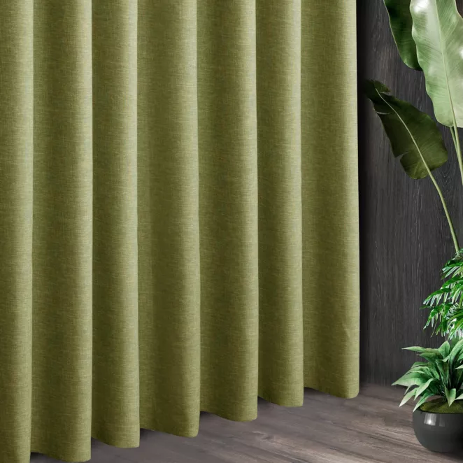 Tkanina zasłonowa zaciemniająca typu blackout, z ozdobnym splotem, z efektem melanżu