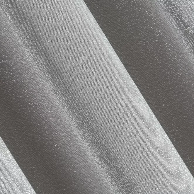 L82/10 Firana szyta na taśmie 5 cm srebrna z miękkiej i połyskliwej tkaniny, wykończona obciążnikiem